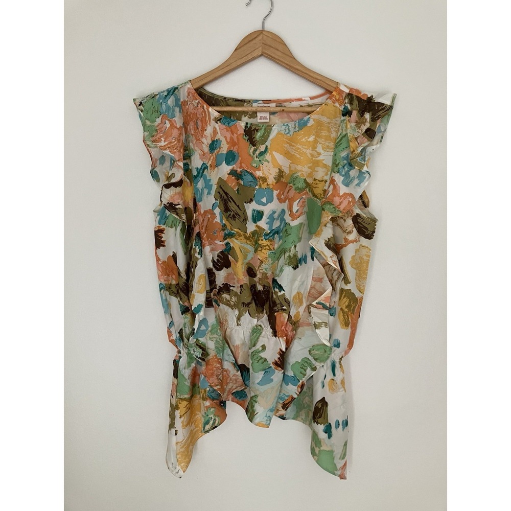 Sundance 100% Silk Garden Luxury Boho Draped Tunic Top Size XL